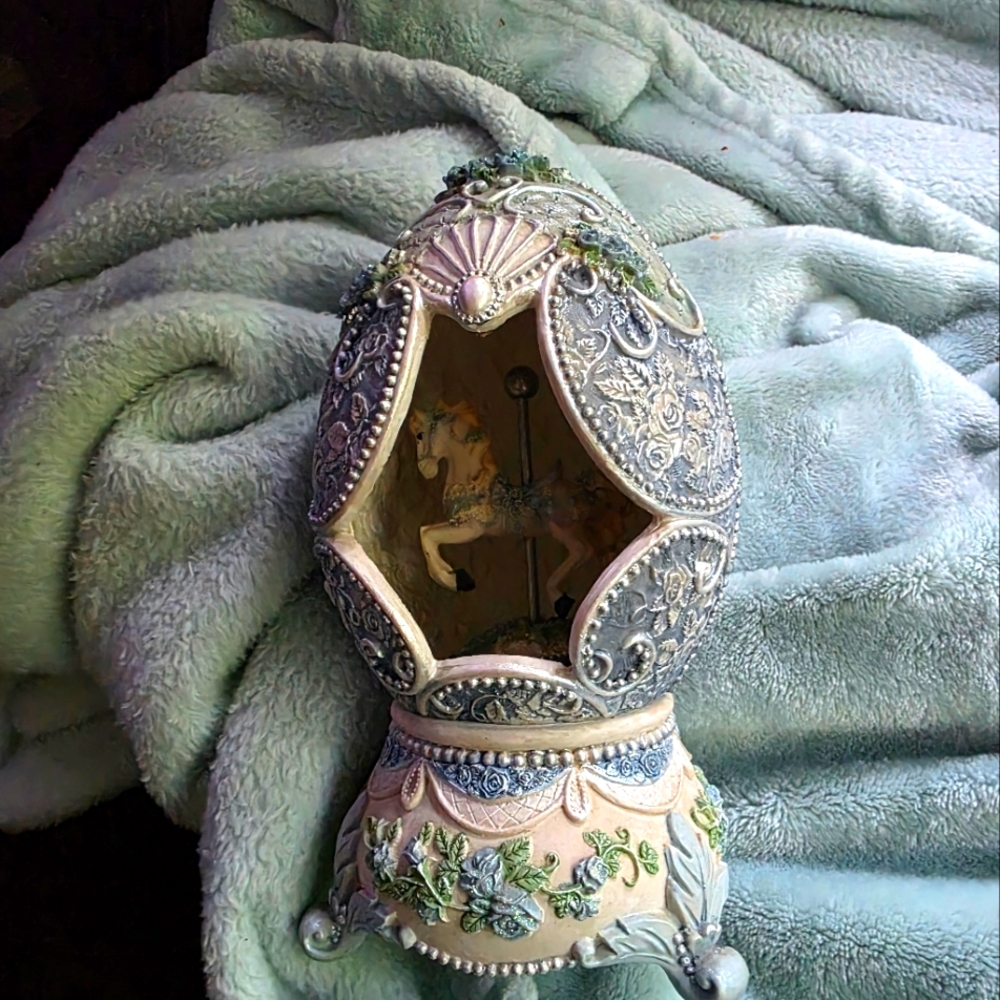 Ornate Decorative Egg with Carousel